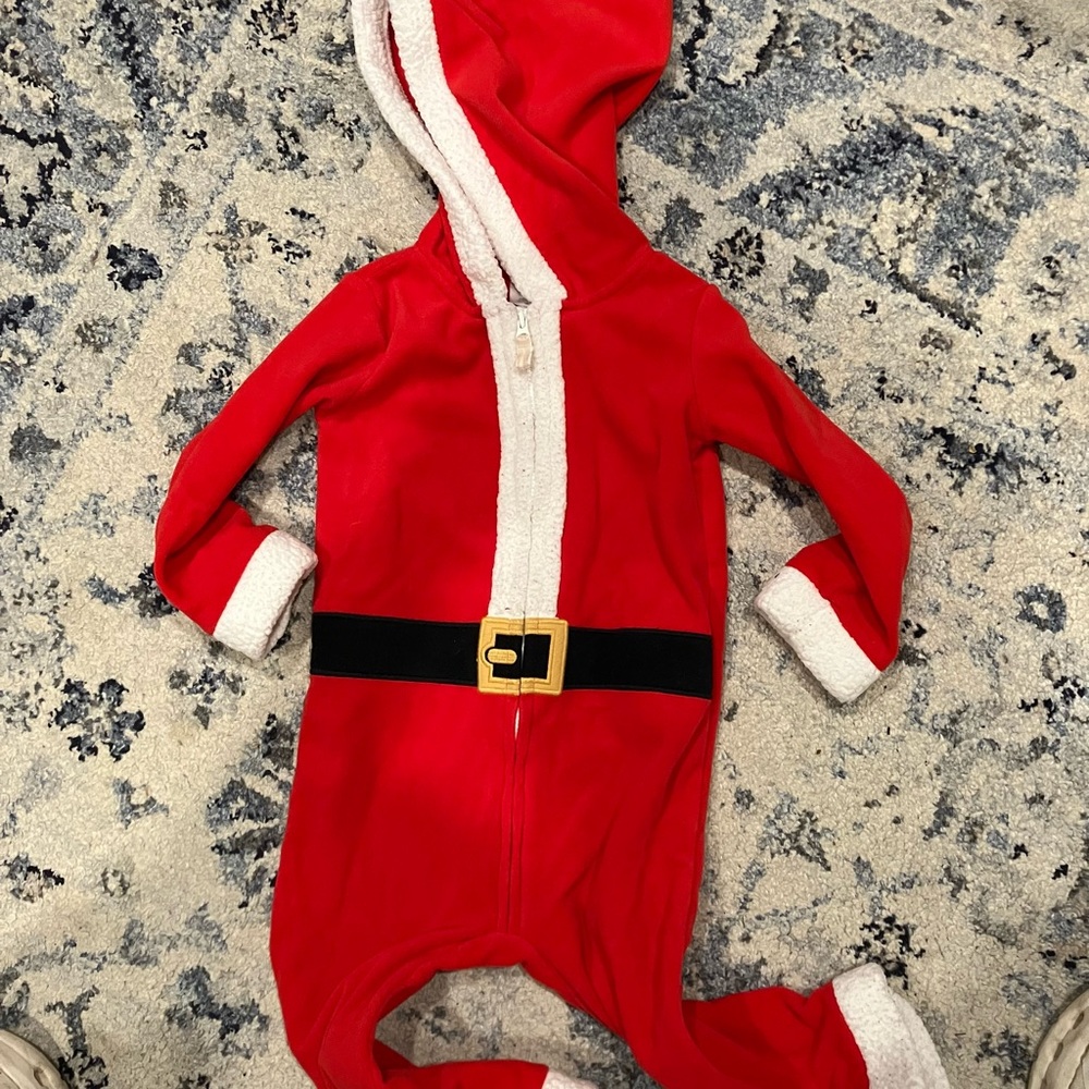 Carter's Red Santa Footie One Piece - 24 Months